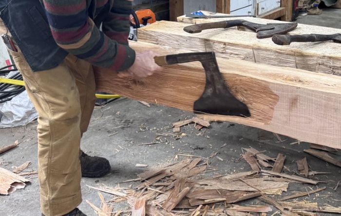 Equarissage d'une poutre