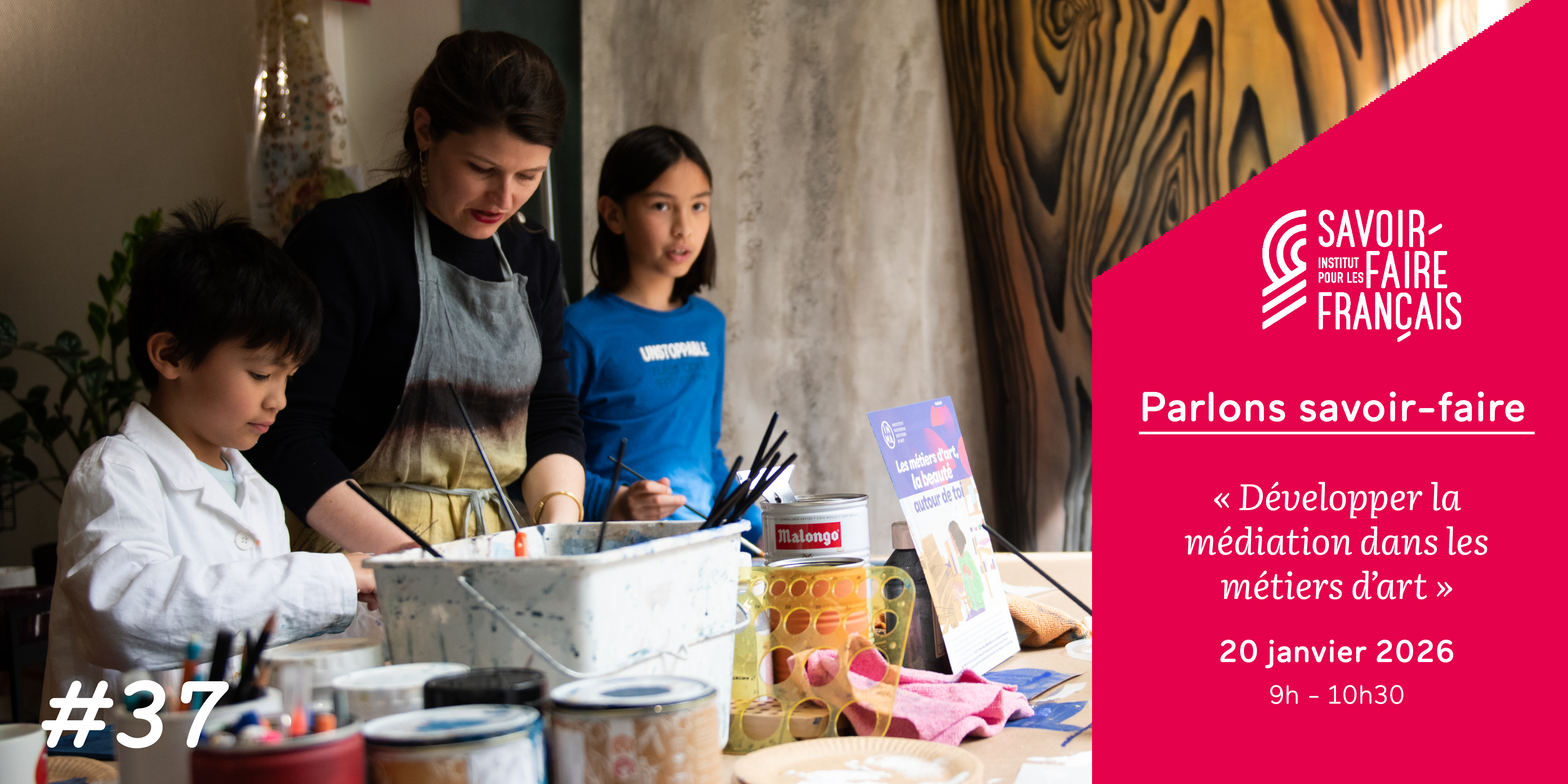 Image d'une activité jeunesse à l'atelier Mayeul Gauvin - peinture en décor © Augustin Détienne - Institut pour les Savoir-Faire Français