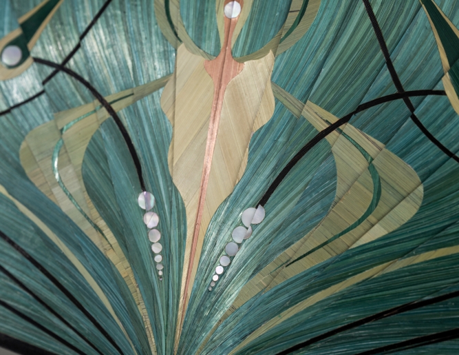 Détail d'une marqueterie de paille