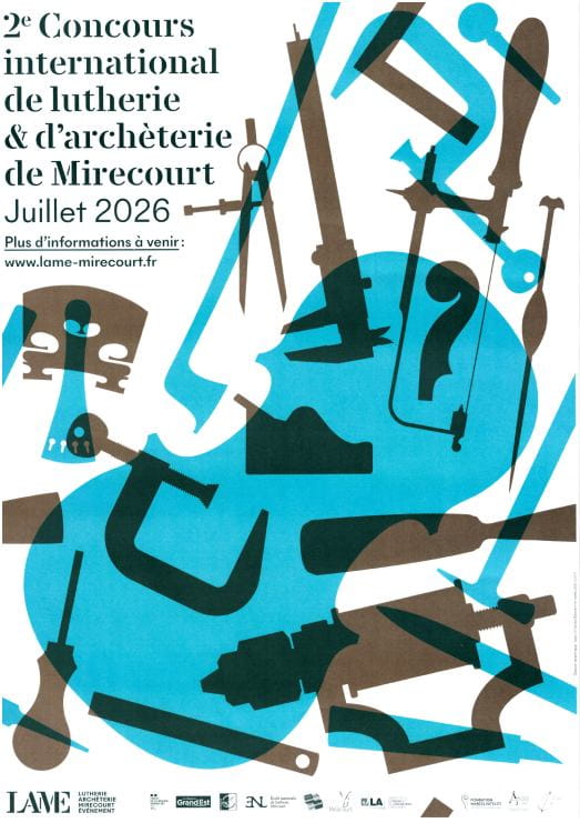 affiche du 2eme concourt internationale de lutherie et archeterie