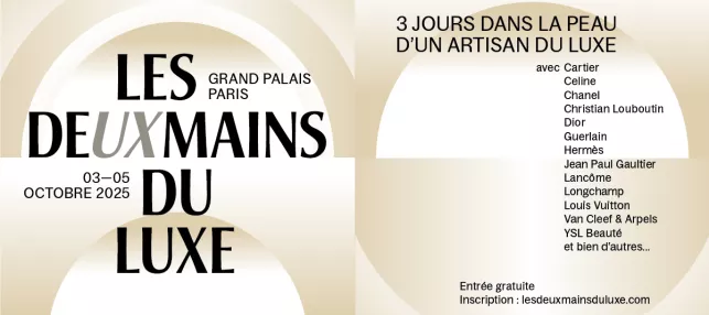 Visuel de l'événement avec titre, la mention "3 jours dans la peau d'un artisan du luxe" et la liste des participants