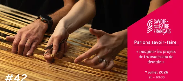 Carton du webinaire avec une image des mains d'Olivier Joannen et Pauline Desmullier travaillant ensemble