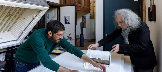Stéphane Petit et Julien Guiller, travail sur le verre 