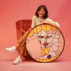 LE BAISER, Miroir (verre et cuivre)