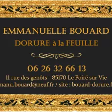 CARTE DE VISITE EMMANUELLE BOUARD DORURE A LA FEUILLE