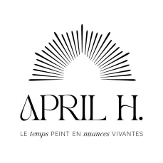 Logo April H. avec slogan le Temps Peint en Nuances Vivantes