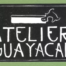 Linogravure représentant un scie à queue d'aronde ainsi que le nom de l'entreprise