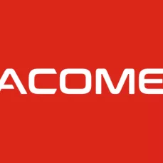 Logo textuel Jacomex blanc sur fond rouge