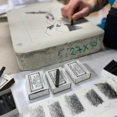 Dessin sur la pierre, étude de la craie lithographique.