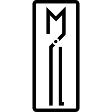 poinçon logo noir et blanc de la taillanderie la maison luquet représentant les lettres LML avec l'apparence d'une tenaille de forgeron, le tout dans un cartouche