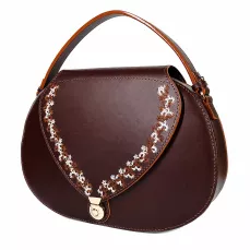 Sac cuir et dentelle