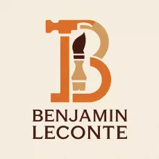 Logo représentant mes initiales à l'aide d'un marteau et d'un pinceau