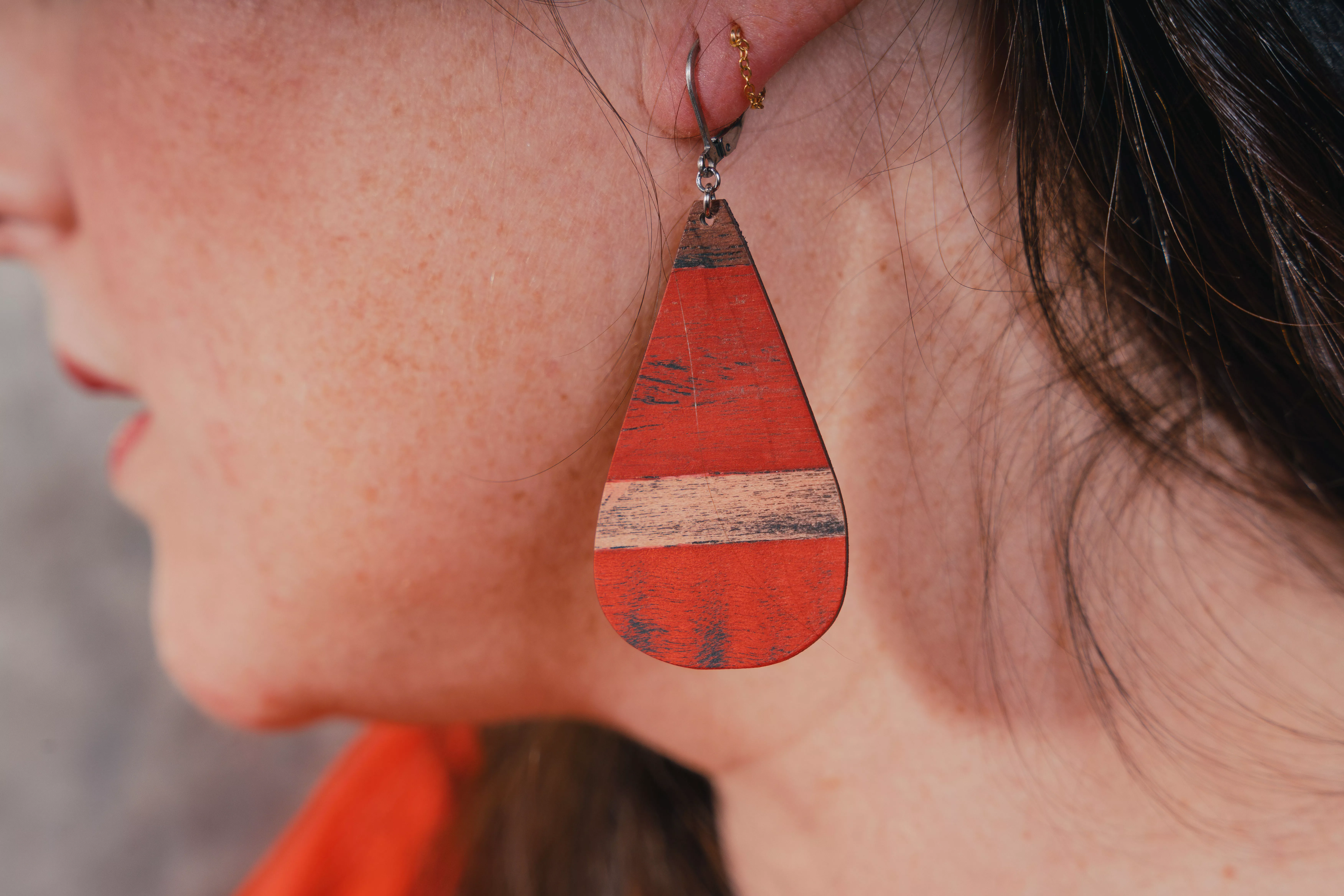 boucles oreilles création marie dubois marqueterie