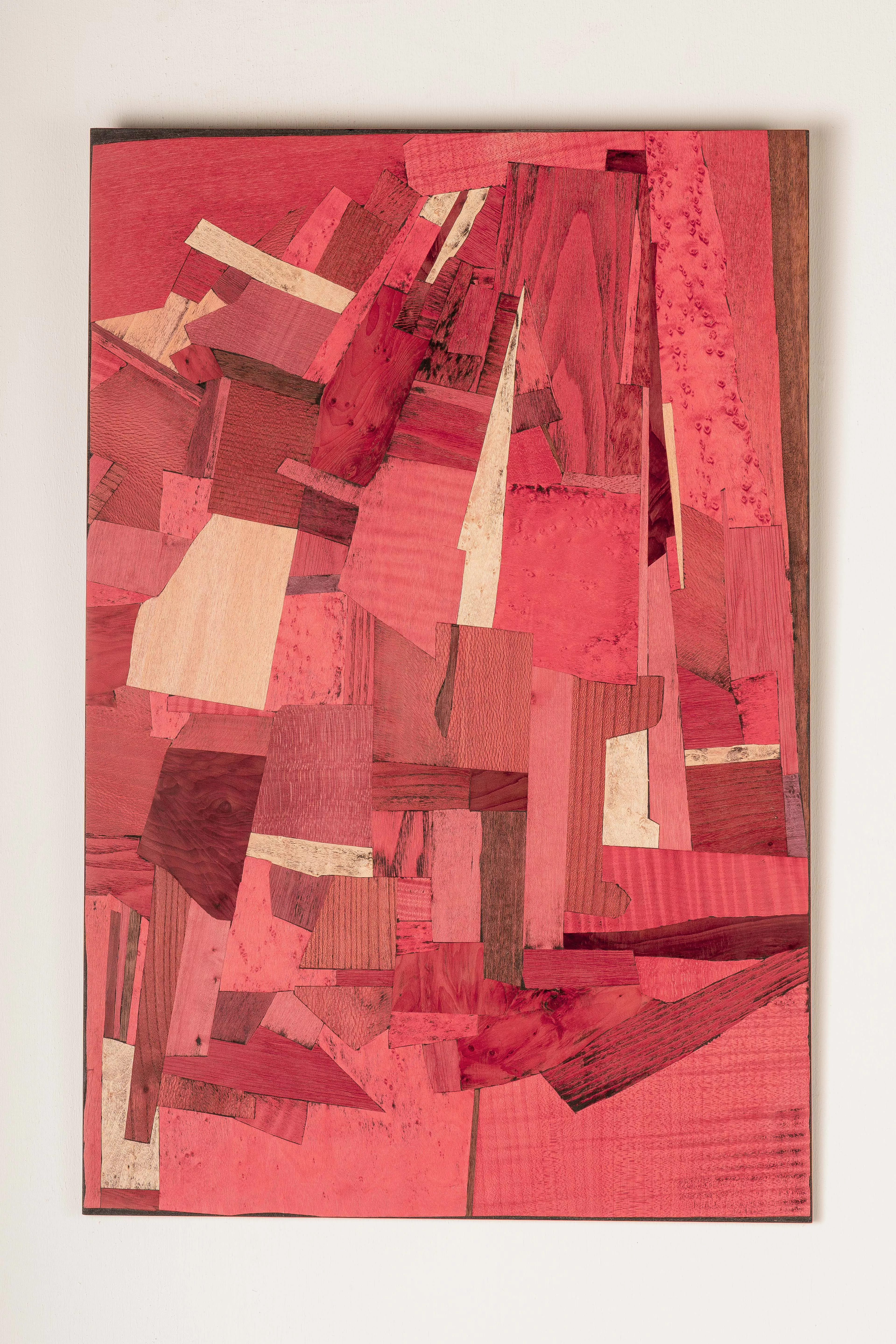 monochrome rouge - creation 2021 - marie dubois marqueterie