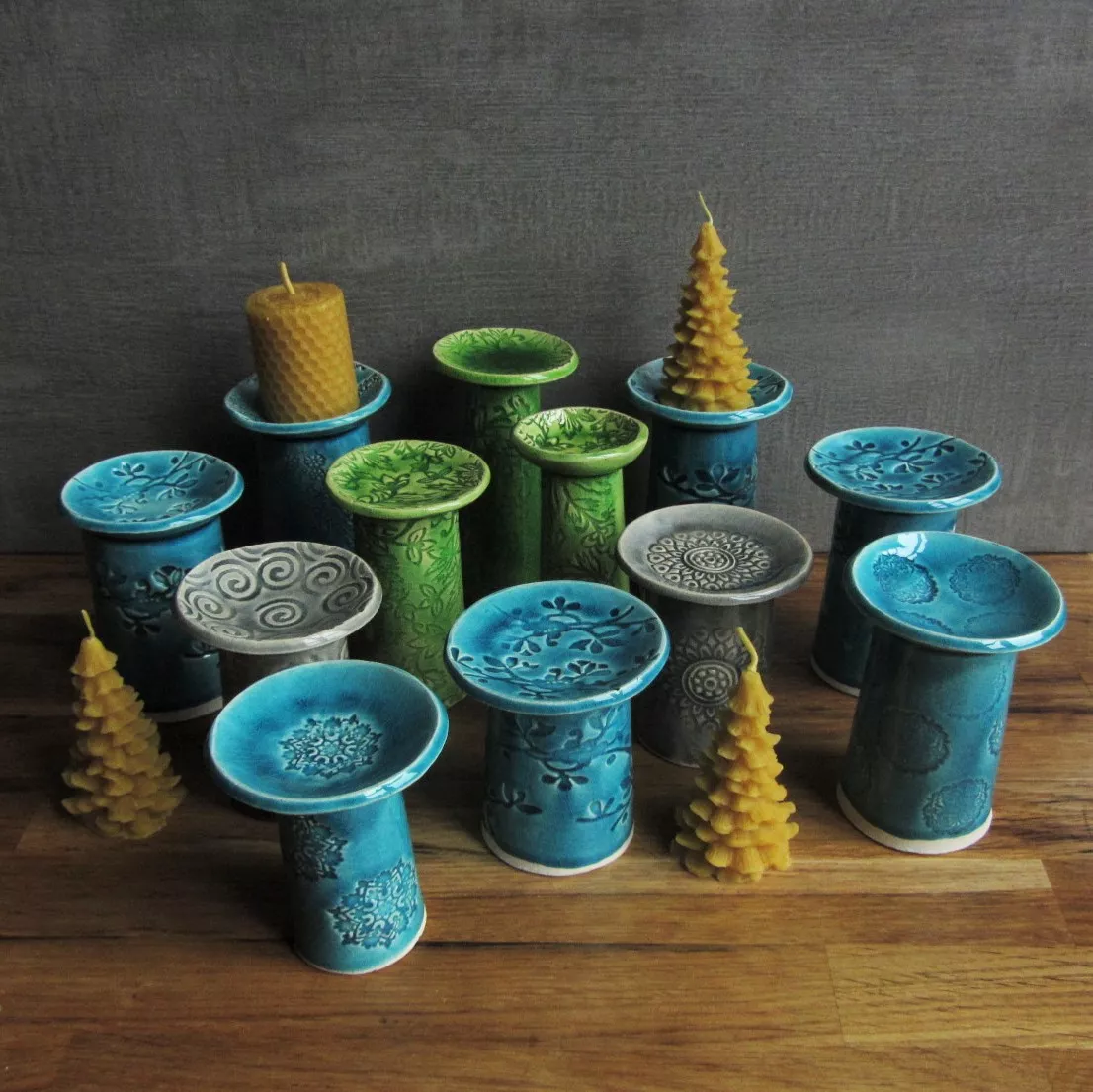 Saskia Lauth, porte-bougies en faïence 