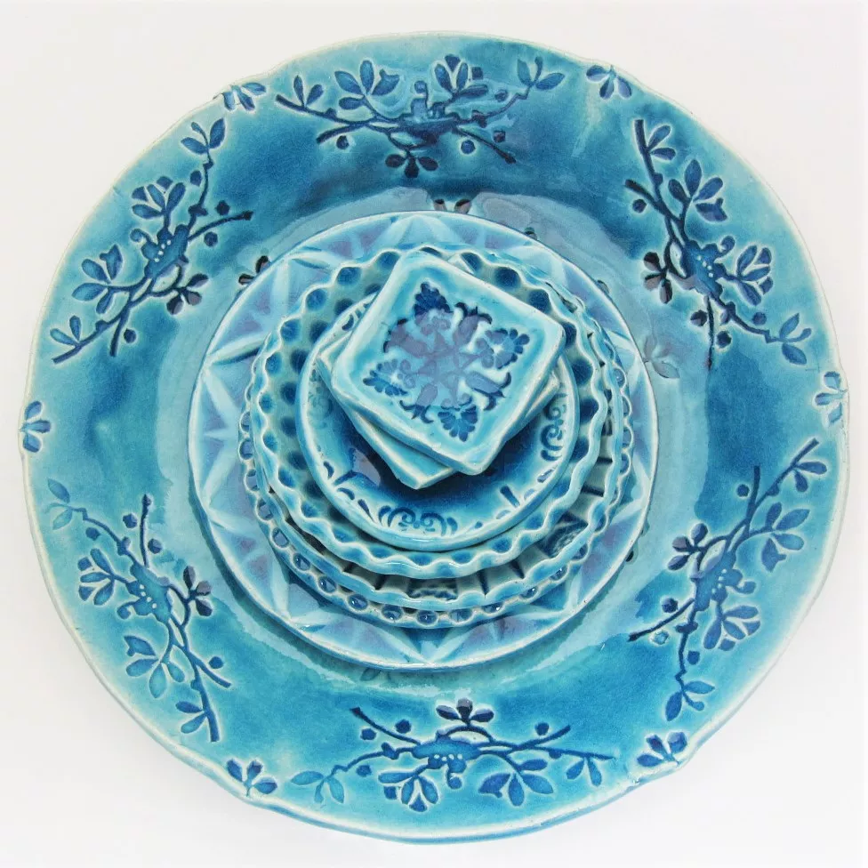 Saskia Lauth, assiettes bleues 