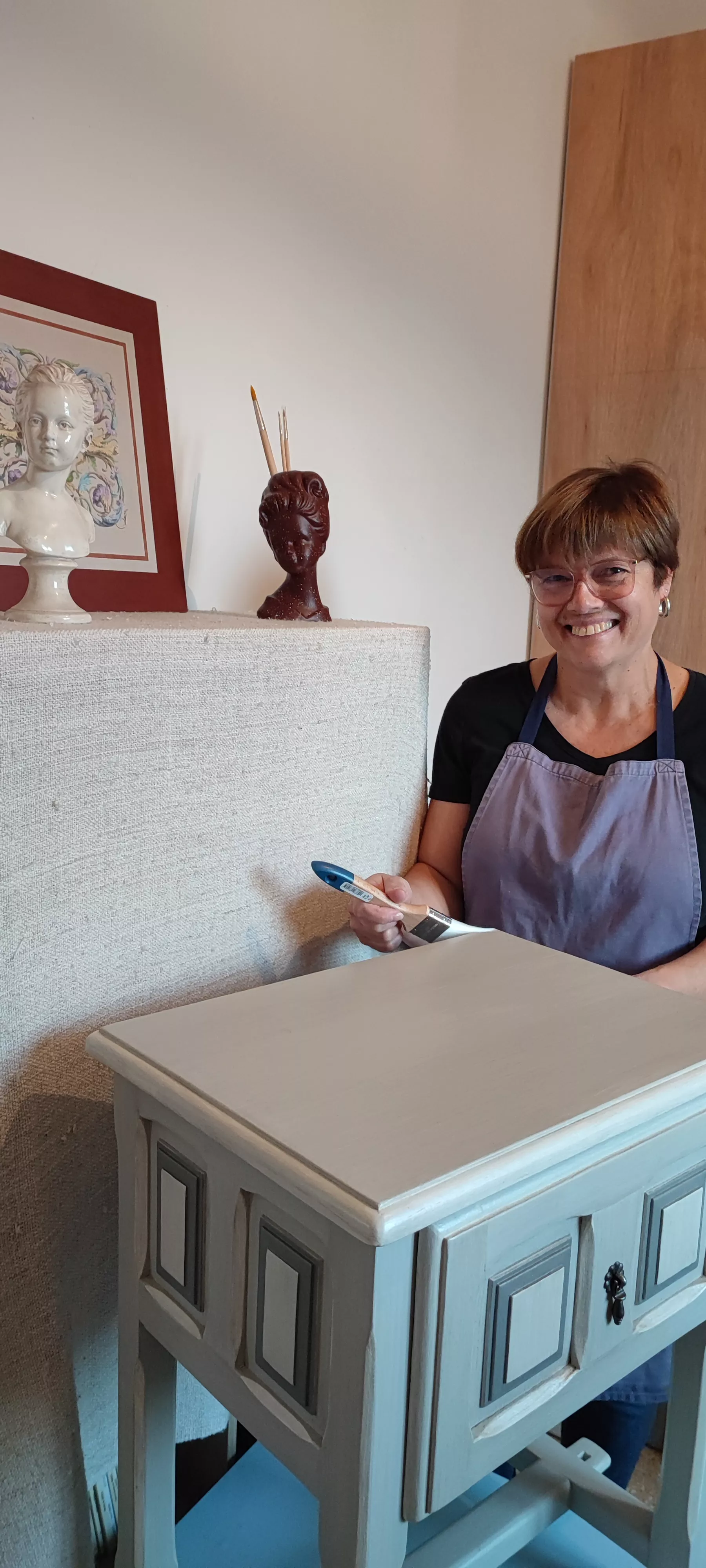 Nathalie Galindo dans son atelier