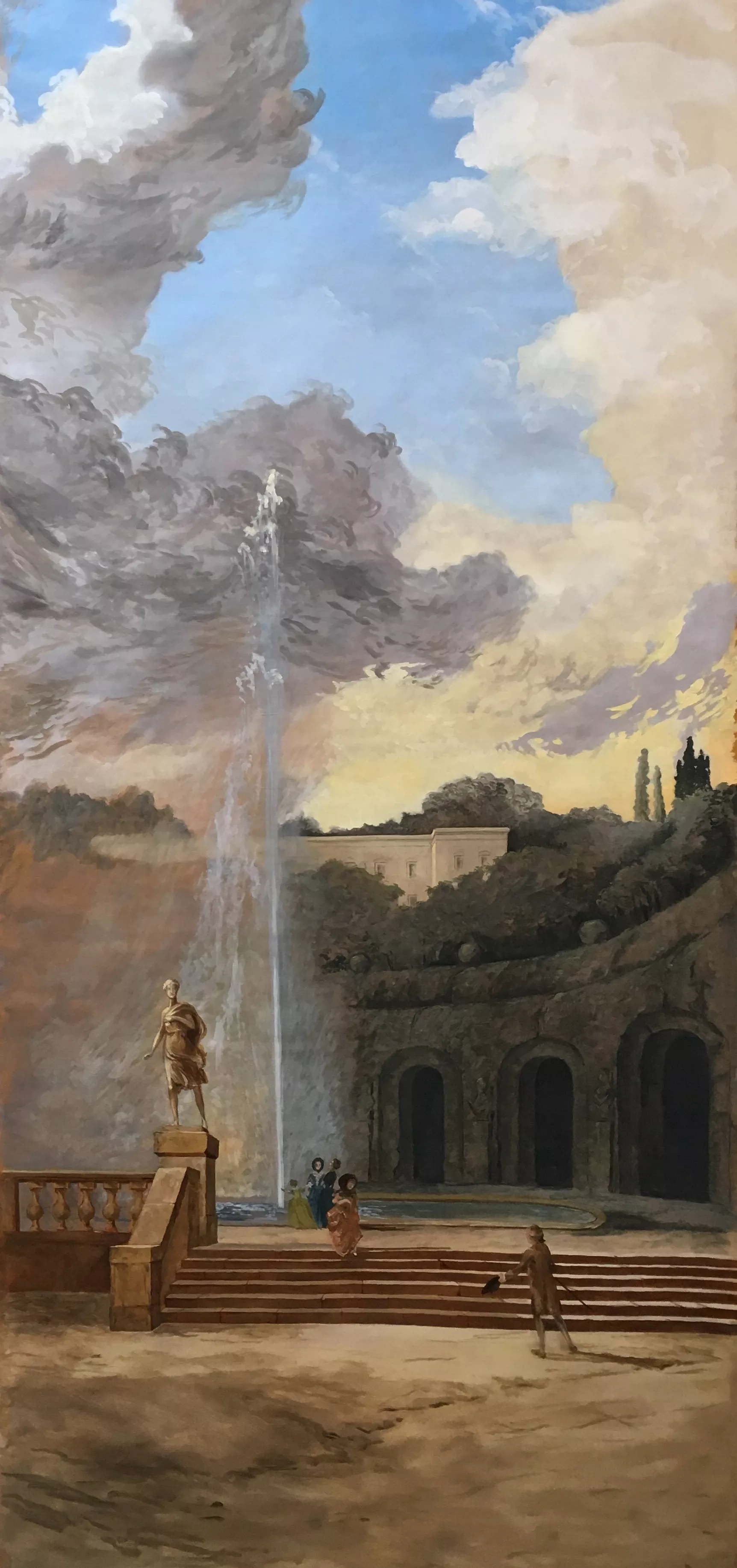 Grand décor panoramique dans le goût de Hubert Robert