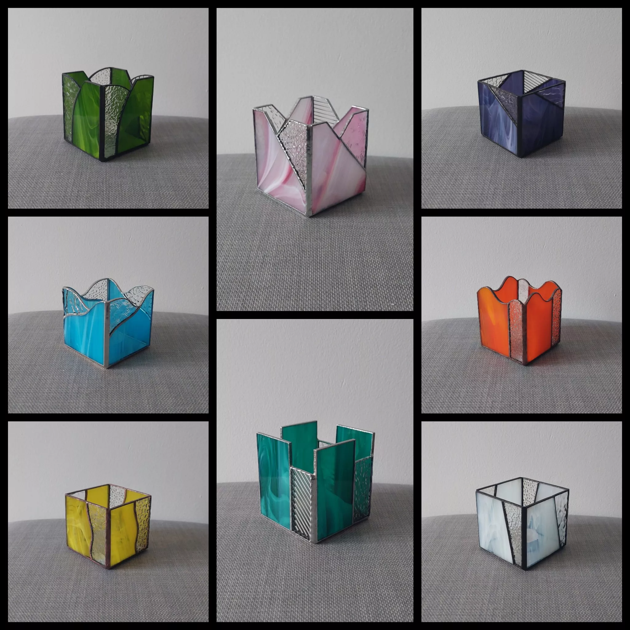 Bougeoirs en vitrail Tiffany