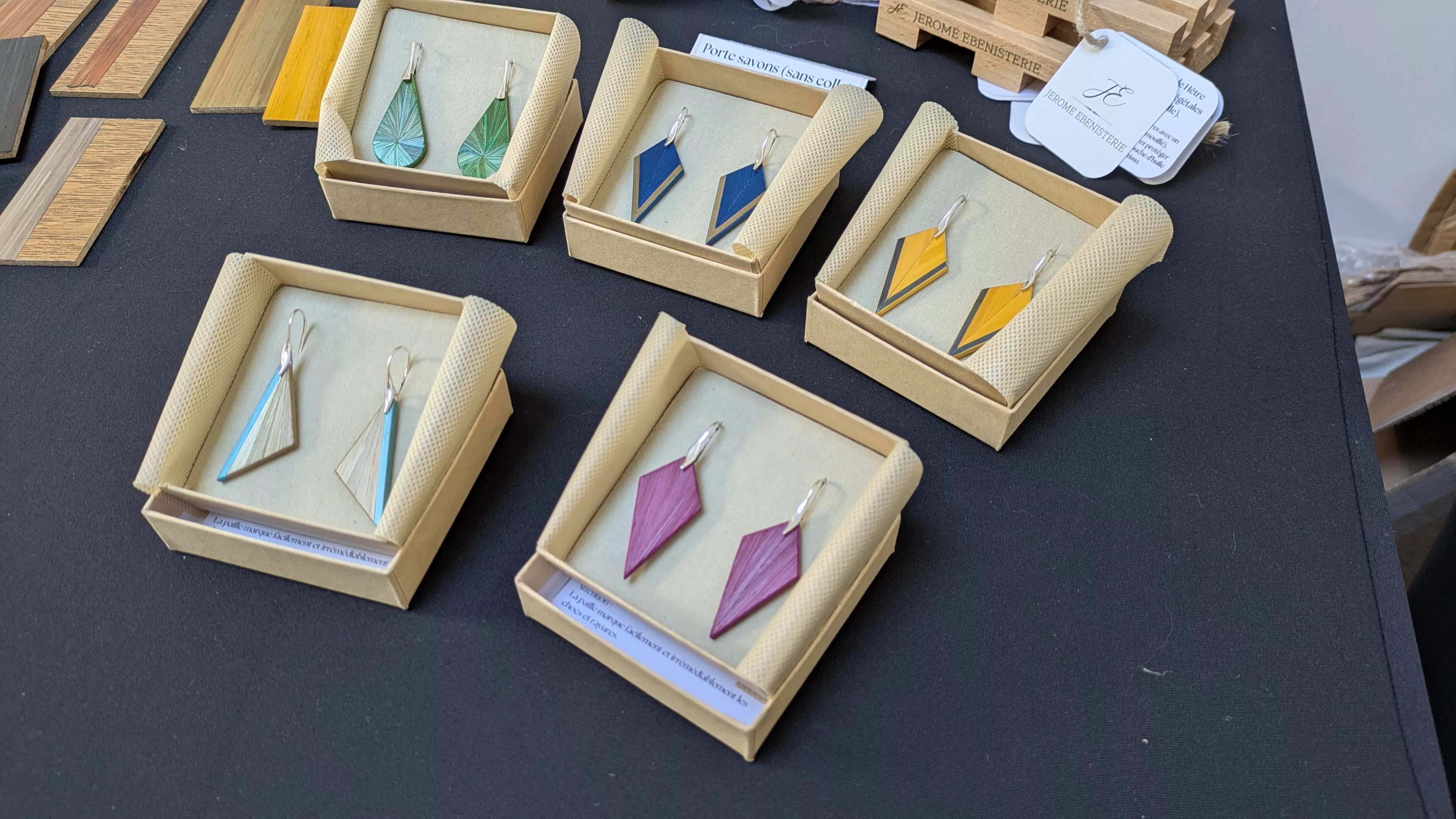 Bijouterie Marqueterie de Paille et argent