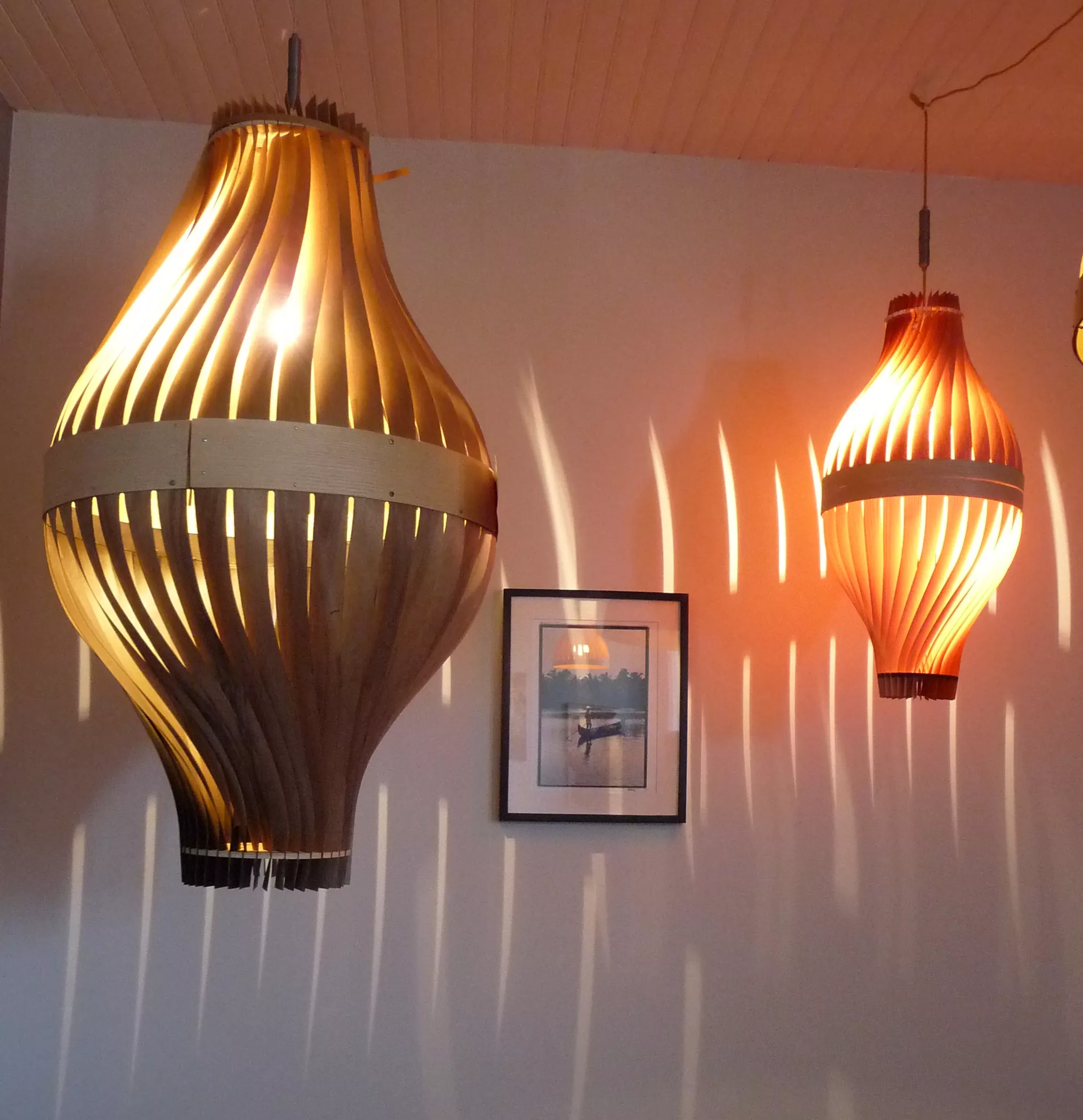 suspensions bulm XL (1.40 m) et M (85 cm) en néomarqueterie