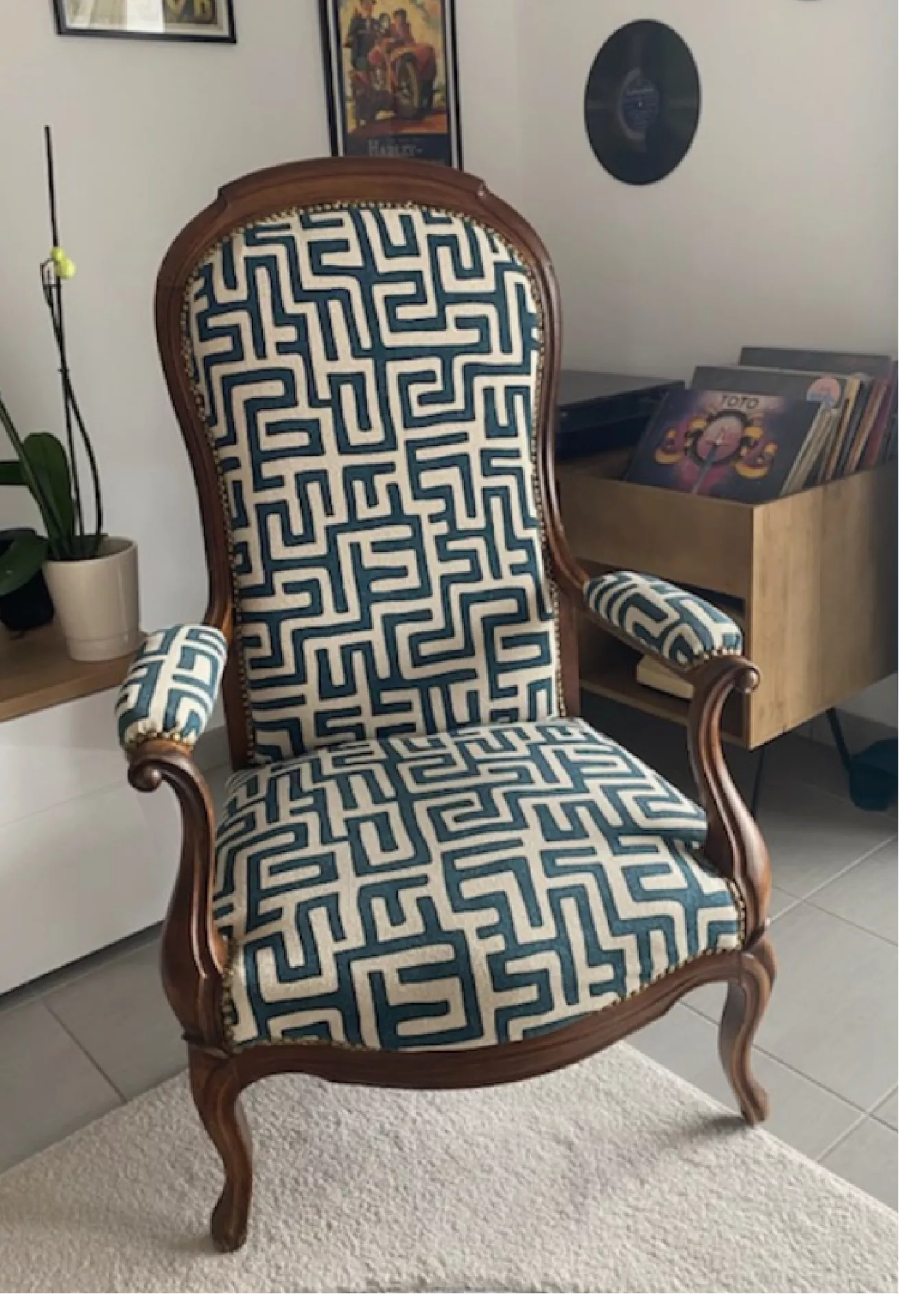 Fauteuil Voltaire restauré