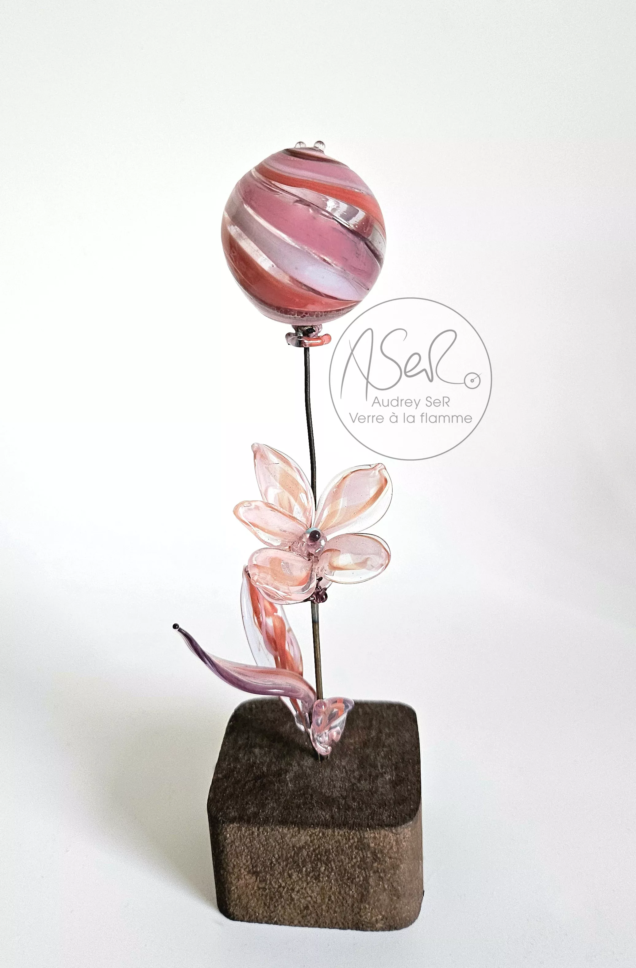 Sculpture verre filé et soufflé au chalumeau