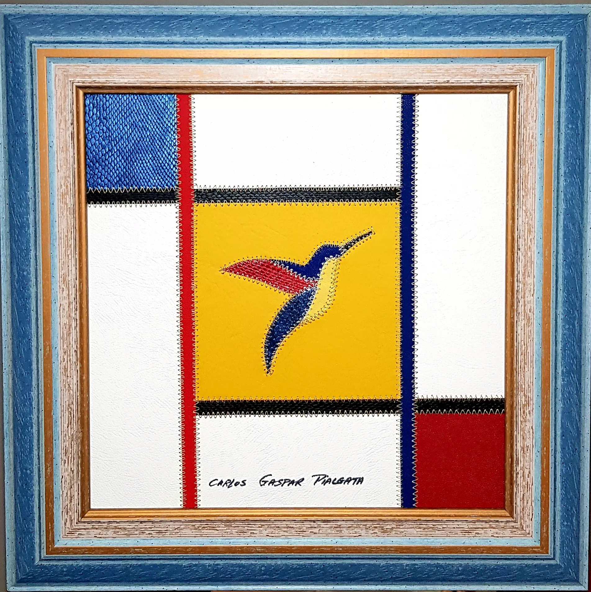 Marqueterie Couture au fil d’or et de platine