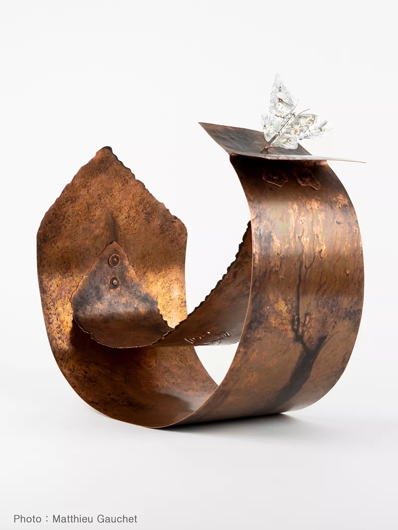 Trees spirit sculpture cuivre patiné et argent oeuvre unique