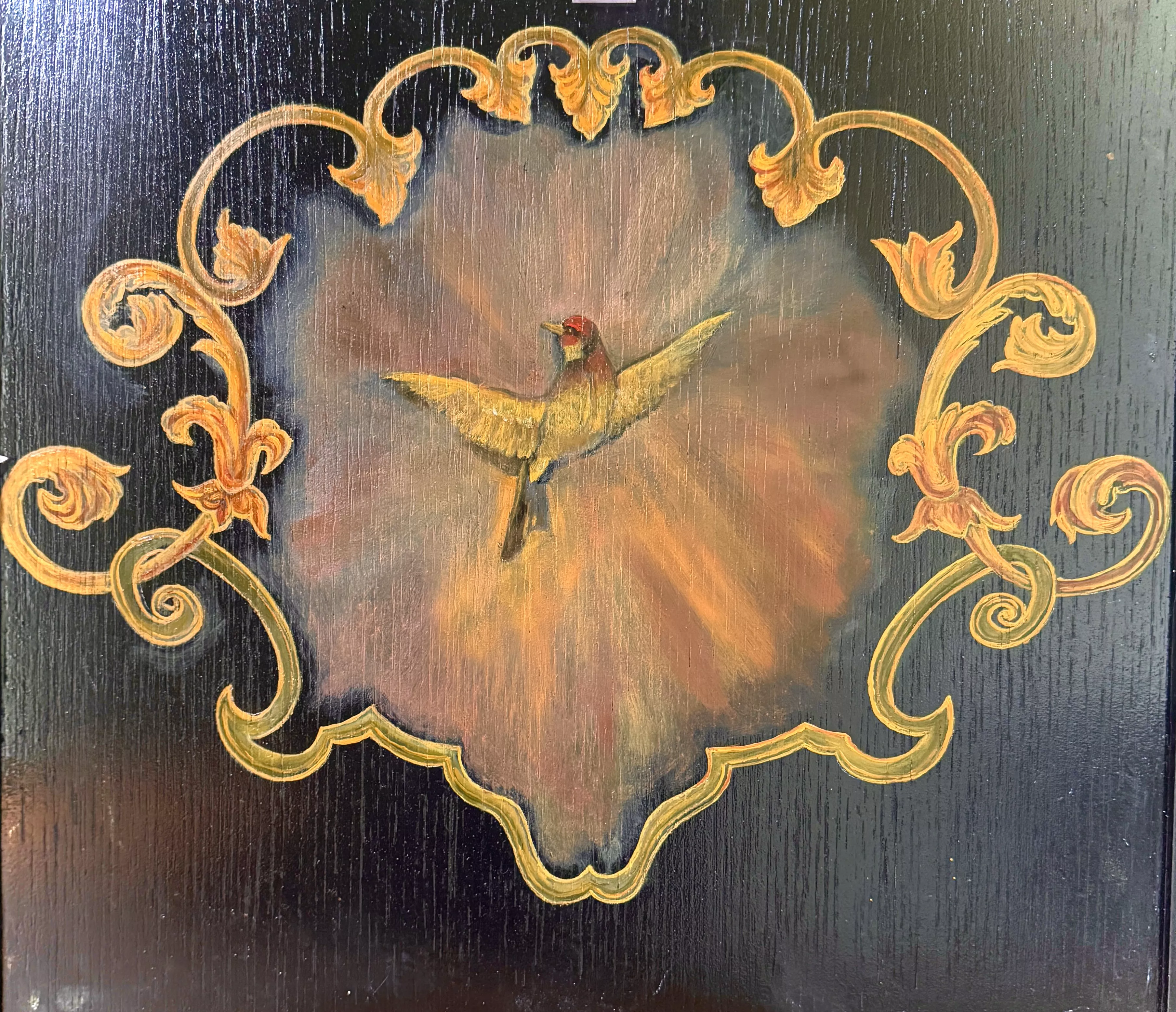 Conception d’une série de peintures inspirée des paravents Coromandel explorant l’esthétique des laques chinoises du XVIIIᵉ siècle.