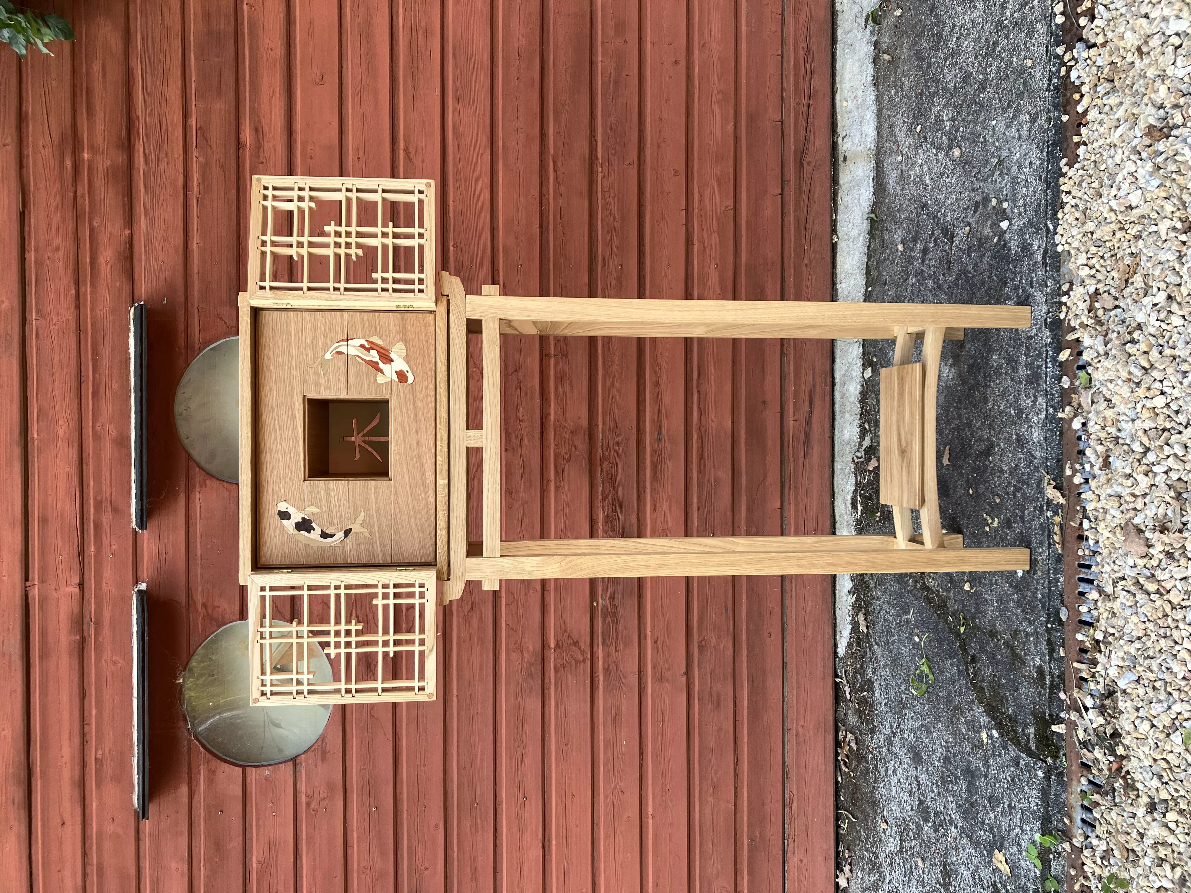 Cabinet japonais kumiko et marqueterie