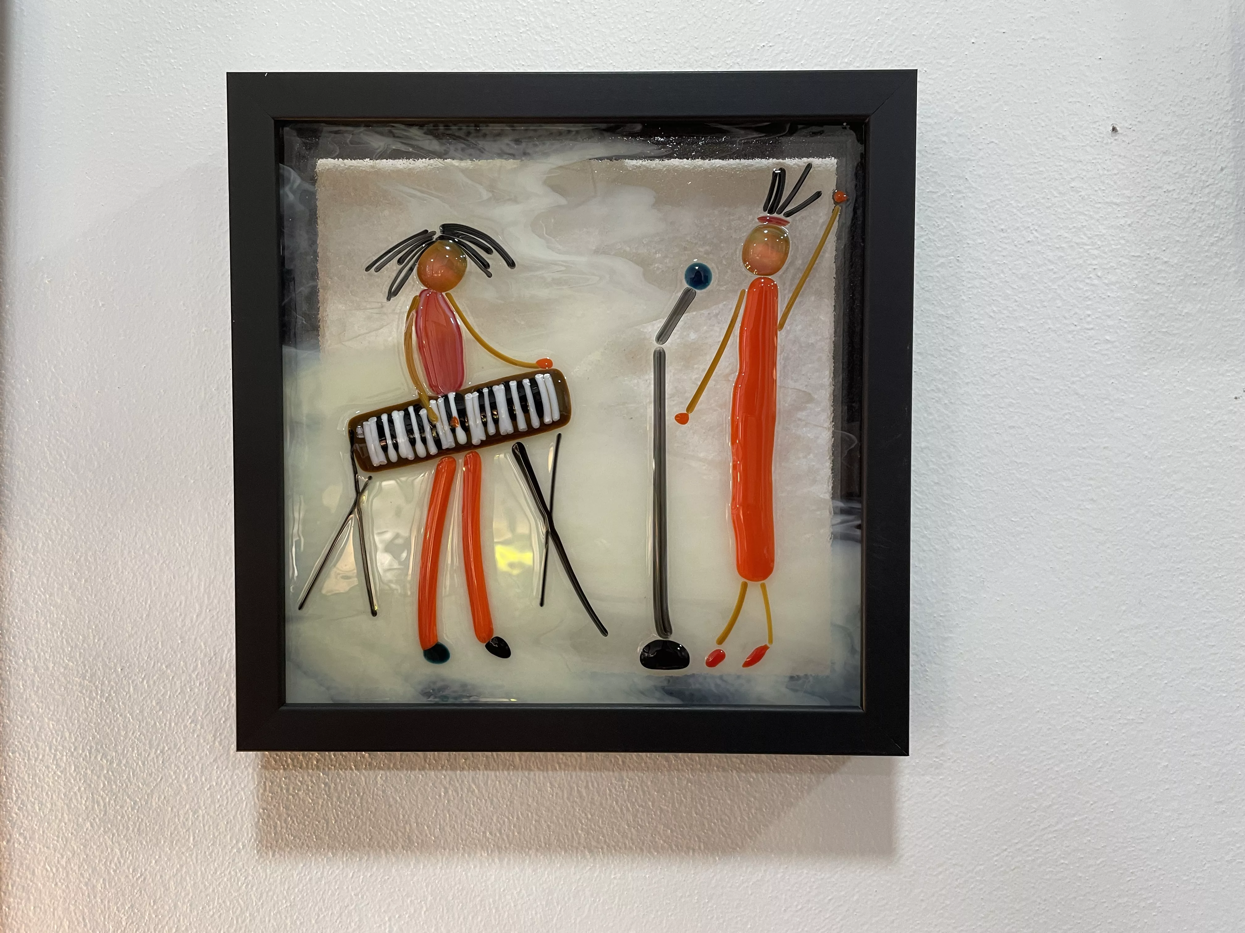 Tableau en verre en fusing  - Concert Jazz