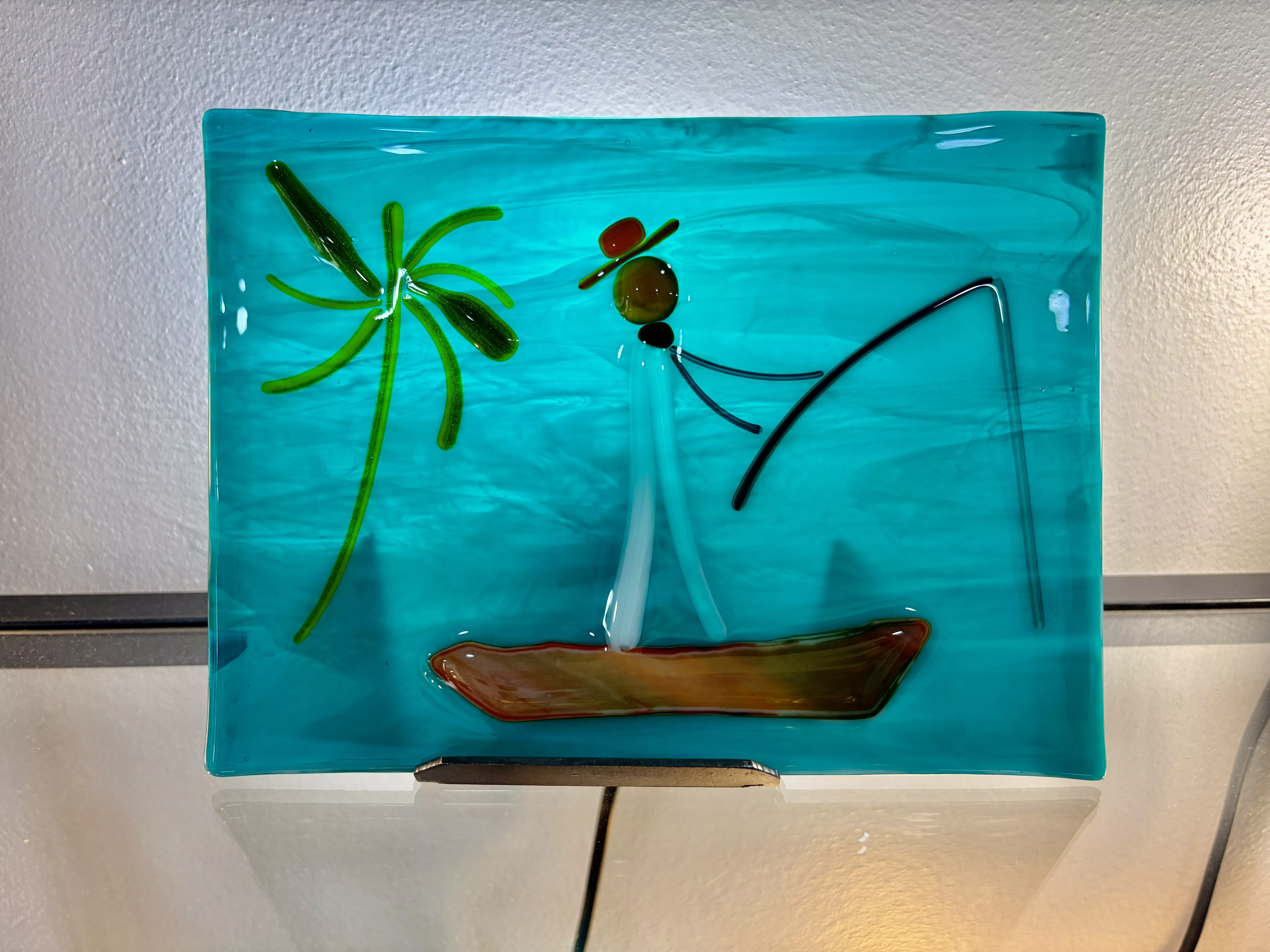Tableau en verre - Pêcheur dans les tropiques
