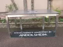 Table modulable d'extérieur tout inox avec 6 rallonges de 50cm