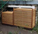 Cache pompe à chaleur en bois