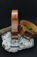 Ceintures cuir fauve