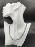 Collier en émail ivoire et bleu