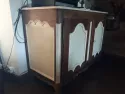 Buffet 2 portes: bois peint et bois restauré à la cire