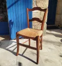assise de chaise en paillage restaurée 