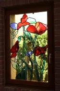 vitrail coquelicots et bleuets
