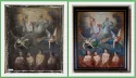 Restauration avant-après de la Sainte Trinité et les âmes du purgatoire