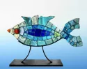 "Flying Fish", poisson en dalle de verre