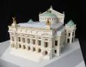 maquette de l'opera garnier en couleur, vue de la façade avant