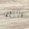 Bracelet en pierres naturelles de Fluorite et Cristal de Roche monté sur un fil élastique