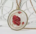 Pendentif "Pavot rouge" inspiration Art Nouveau