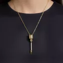 Collier en or jaune et diamant, création Mon Précieux Triomphe