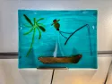 Tableau en verre - Pêcheur dans les tropiques