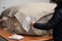 Assemblage après répartition de la laine de mouton